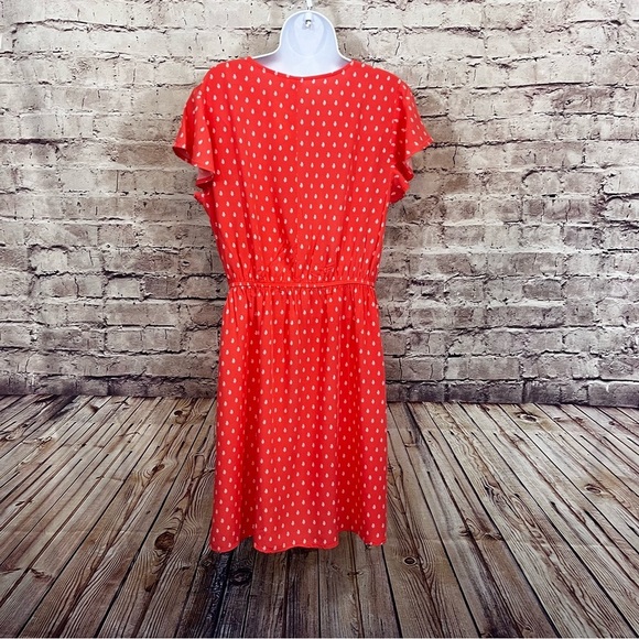 Gap Coral Geometric Print Rayon Short Sleeve Dress - Picture 5 of 9